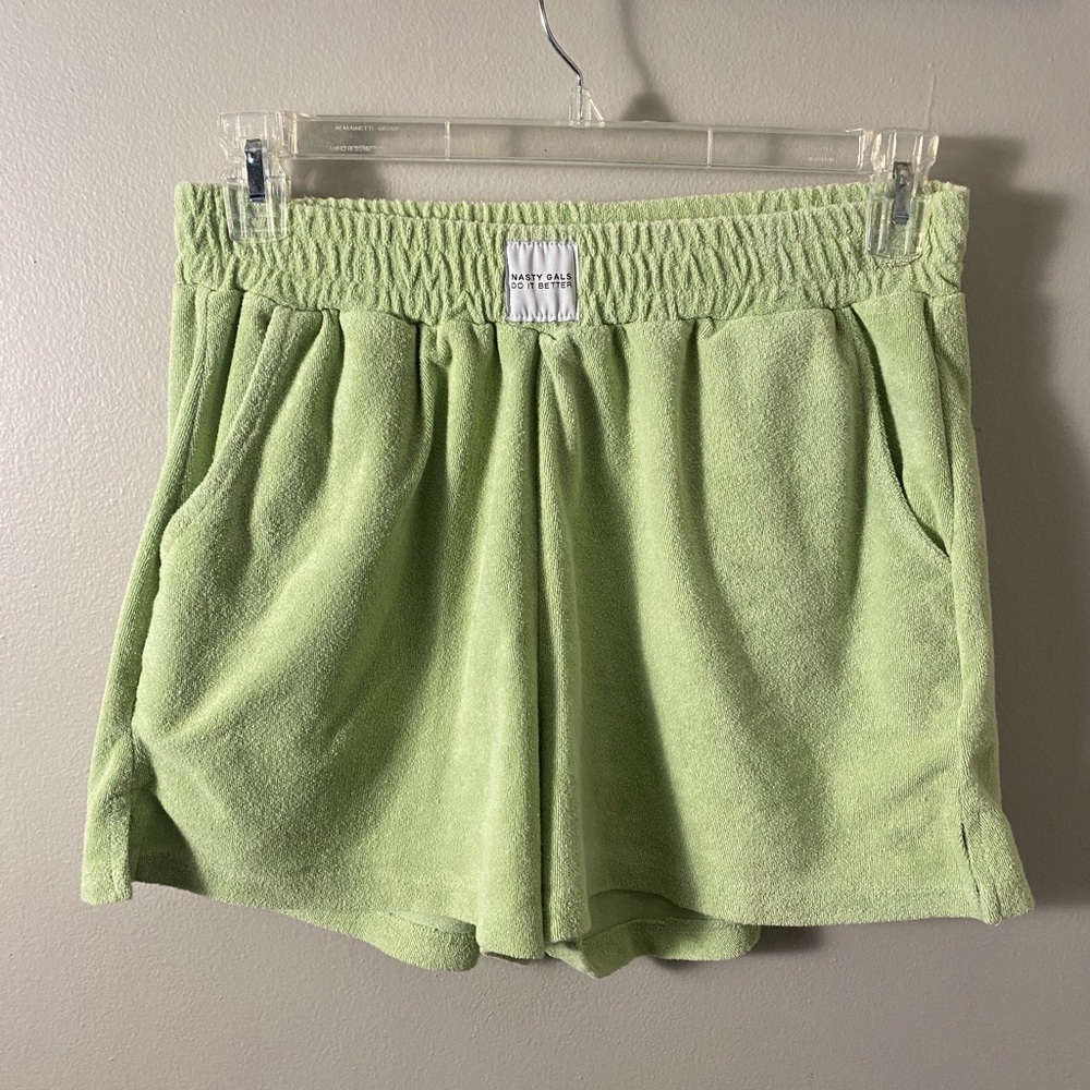 Nasty Gal light green shorts. elastic band size 8